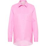 Pinke Unifarbene Casual Langärmelige Eterna Shirts mit Tasche aus Baumwolle für Damen Größe S für den für den Frühling 