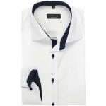 Weiße Unifarbene Langärmelige Eterna Kentkragen Hemden mit Kent-Kragen aus Baumwolle für Herren Größe 6 XL 