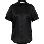 Schwarze Kurzärmelige Eterna Hemdblusen aus Baumwolle für Damen Größe XL 