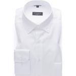 Weiße Elegante Eterna Button Down Kragen Shirts mit Tasche aus Baumwolle für Herren Übergrößen 