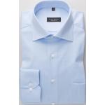 Reduzierte Hellblaue Elegante Eterna Kentkragen Shirts mit Tasche aus Baumwolle für Herren Übergrößen 