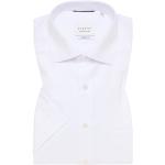 Weiße Elegante Kurzärmelige Eterna Kentkragen Shirts mit Tasche aus Baumwolle für Herren Größe S 