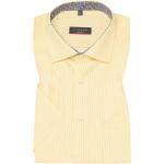 Gelbe Gestreifte Kurzärmelige Eterna Kentkragen Hemden mit Kent-Kragen aus Baumwolle für Herren 