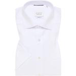 Weiße Elegante Kurzärmelige Eterna Kentkragen Shirts mit Tasche durchsichtig aus Baumwolle für Herren Übergrößen 