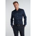 Reduzierte Marineblaue Unifarbene Langärmelige Eterna Kentkragen Hemden mit Kent-Kragen aus Polyamid für Herren Größe S 