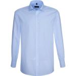 Hellblaue Unifarbene Langärmelige Eterna Kentkragen Herrenjeanshemden aus Baumwolle Größe 4 XL für den für den Winter 