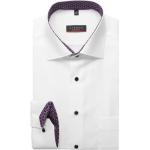 Weiße Unifarbene Langärmelige Eterna Kentkragen Hemden mit Kent-Kragen aus Baumwolle für Herren Größe 3 XL 