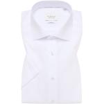 Weiße Kurzärmelige Kentkragen Hemden mit Kent-Kragen aus Popeline für Herren für den für den Sommer 