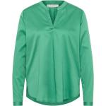 Grüne Elegante Langärmelige Eterna Tunika-Blusen aus Baumwolle für Damen Größe XXL 