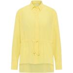 Gelbe Unifarbene Elegante Festliche Blusen aus Seide für Damen Größe S 