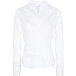 Weiße Unifarbene Langärmelige Eterna Festliche Blusen aus Baumwolle für Damen Größe XS 
