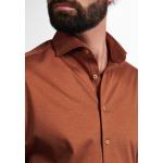 Reduzierte Orange Unifarbene Langärmelige Eterna Shirts mit Tasche aus Jersey für Herren 