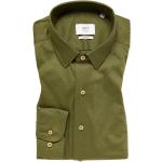 Reduzierte Olivgrüne Langärmelige Eterna Shirts mit Tasche aus Jersey für Herren Größe S für den für den Frühling 