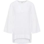 Reduzierte Weiße Unifarbene Eterna Tunika-Blusen aus Leinen für Damen Größe XS für den für den Sommer 