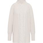 Reduzierte Elfenbeinfarbene Eterna Rollkragen Kaschmir-Pullover aus Wolle für Damen Größe L für den für den Winter 