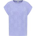 Reduzierte Himmelblaue Eterna Rundhals-Ausschnitt Kaschmir-Pullover aus Wolle für Damen Größe L 