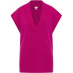 Reduzierte Pinke Eterna V-Ausschnitt Kaschmir-Pullover aus Wolle für Damen Größe XL 