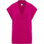 Reduzierte Pinke Eterna V-Ausschnitt Kaschmir-Pullover aus Wolle für Damen Größe L 