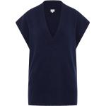 Reduzierte Marineblaue Eterna V-Ausschnitt Kaschmir-Pullover aus Wolle für Damen Größe L 