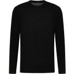 Schwarze Unifarbene Eterna Rundhals-Ausschnitt Strickpullover aus Wolle Handwäsche für Herren Größe 3 XL 