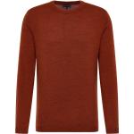 Orange Unifarbene Eterna Rundhals-Ausschnitt Strickpullover aus Wolle Handwäsche für Herren Größe S 