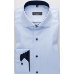 Hellblaue Eterna Bügelfreie Hemden mit Knopf aus Baumwolle für Herren Größe S 