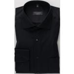 Schwarze Elegante Eterna Kentkragen Shirts mit Tasche aus Baumwolle für Herren Größe S 