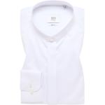 Weiße Unifarbene Eterna Stehkragen Stehkragenhemden aus Baumwolle für Herren für den für den Frühling 