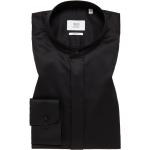 Schwarze Unifarbene Eterna Stehkragen Stehkragenhemden aus Baumwolle für Herren Größe S für den für den Frühling 