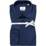 Reduzierte Marineblaue Unifarbene Eterna Kentkragen Shirts mit Tasche aus Baumwolle für Herren 