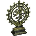 Ethnic Messing Figur der Lord Natraj, religiöse Idol, Messing Statue, tanzende Shiva, wertvollen Sammlerstück, Handarbeit Home Dekorative (20,3 cm grün)