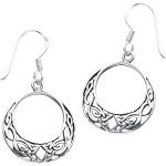 Silberne Runde Keltische Ohrringe für Damen 