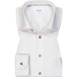 Reduzierte Beige Karo Business Langärmelige ETON Kentkragen Hemden mit Kent-Kragen mit Knopf aus Baumwolle für Herren für den für den Frühling 