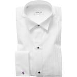Weiße Elegante ETON Kläppchenkragen Smokinghemden mit Knopf aus Baumwolle für Herren Größe XXL 