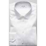 Reduzierte Weiße Unifarbene Langärmelige ETON Kentkragen Hemden mit Kent-Kragen aus Baumwolle für Herren Größe XS für den für den Frühling 