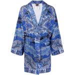 Reduzierte Blaue Elegante Etro Paisley Maxi Bademäntel lang aus Baumwolle für Damen Größe M 