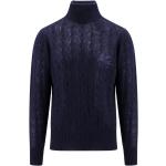 Reduzierte Blaue Langärmelige Etro Rollkragen Kaschmir-Pullover aus Wolle für Herren Größe L 