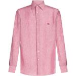 Reduzierte Pinke Casual Langärmelige Etro Pegaso Herrenlangarmhemden aus Leinen Größe 3 XL 