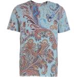 Etro, T-Shirt mit Paisley-Print Blue, Herren, Größe: L