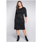 Schwarze Business Sheego Cut Out Kleider mit Cutwork mit Reißverschluss für Damen Größe 3 XL Große Größen 