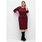 Bordeauxrote Business Sheego Cut Out Kleider mit Cutwork mit Reißverschluss für Damen Größe 3 XL Große Größen 