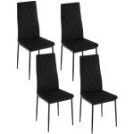 Schwarze Karo Moderne EUGAD Esszimmerstühle ohne Armlehne aus Polyrattan gepolstert Breite 0-50cm, Höhe 50-100cm, Tiefe 50-100cm 4-teilig 