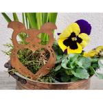 10 cm Eulen-Gartenfiguren mit Tiermotiv aus Edelrost 