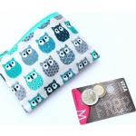Bestickte Portemonnaies & Wallets mit Eulenmotiv mit Reißverschluss aus Stoff Klein 