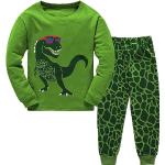 Reduzierte Kinderschlafanzüge & Kinderpyjamas mit Dinosauriermotiv aus Baumwolle für Jungen Größe 122 2-teilig für den für den Winter 