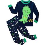 Kinderschlafanzüge & Kinderpyjamas mit Dinosauriermotiv aus Baumwolle für Jungen Größe 110 2-teilig für den für den Winter 