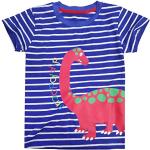 Gestreifte Kurzärmelige Kinder T-Shirts mit Giraffen-Motiv für Jungen Größe 98 für den für den Frühling 