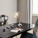 Silberne Industrial Schreibtischlampen aus Chrom 