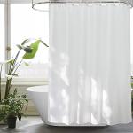 Reduzierte Weiße Duschvorhänge Überlänge aus Textil maschinenwaschbar 180x220 
