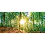 Reduzierte Grüne Landschaftsbilder mit Baummotiv aus Holz 